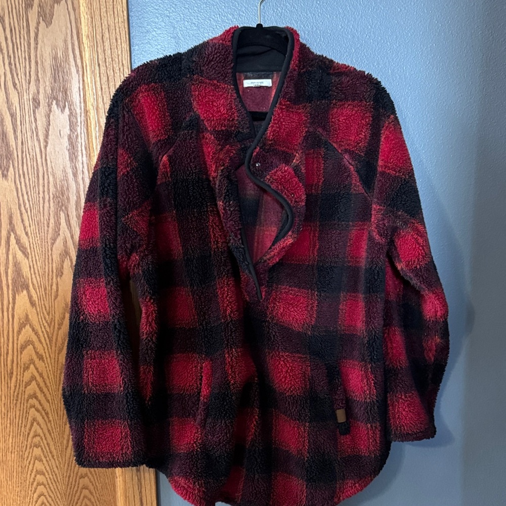 Maurices Red and Black Checkered Jacket